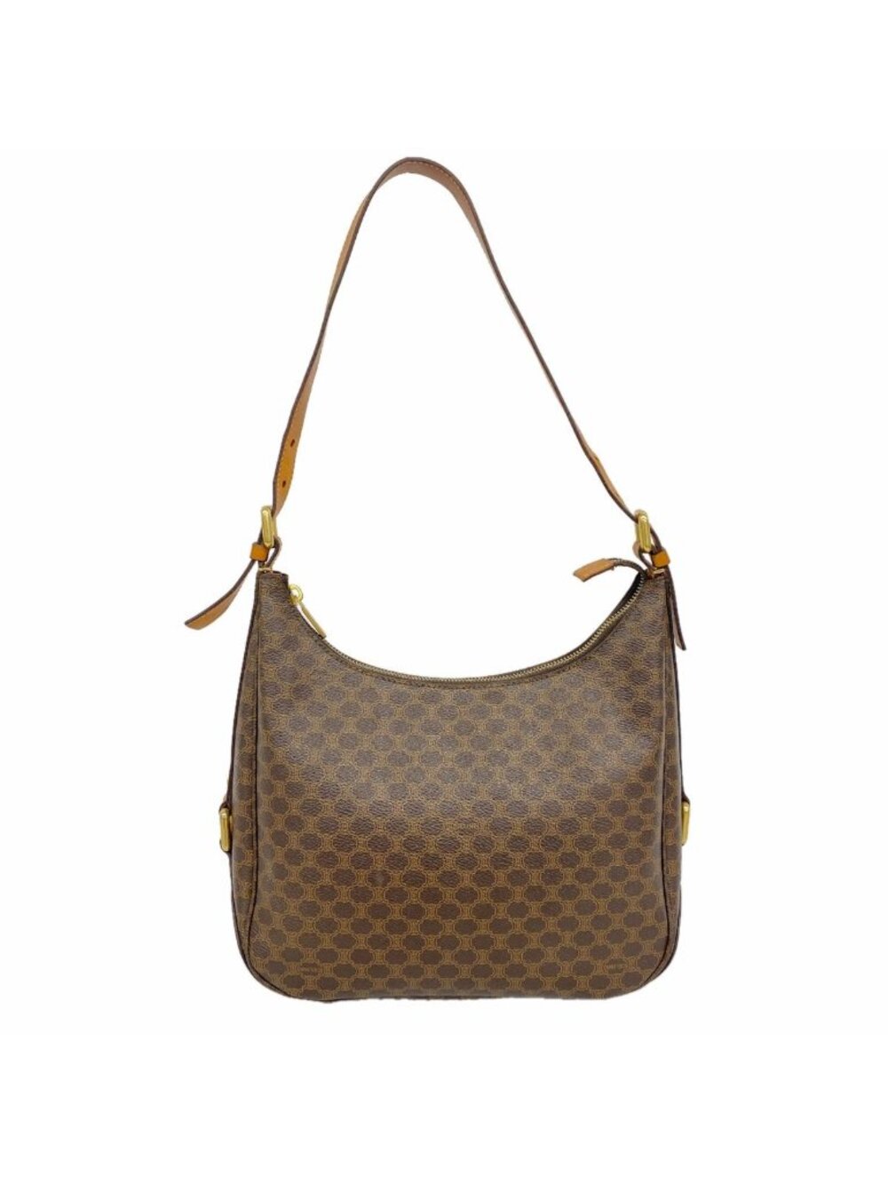 Celine Shoulder Bag Macadam Brown Gold